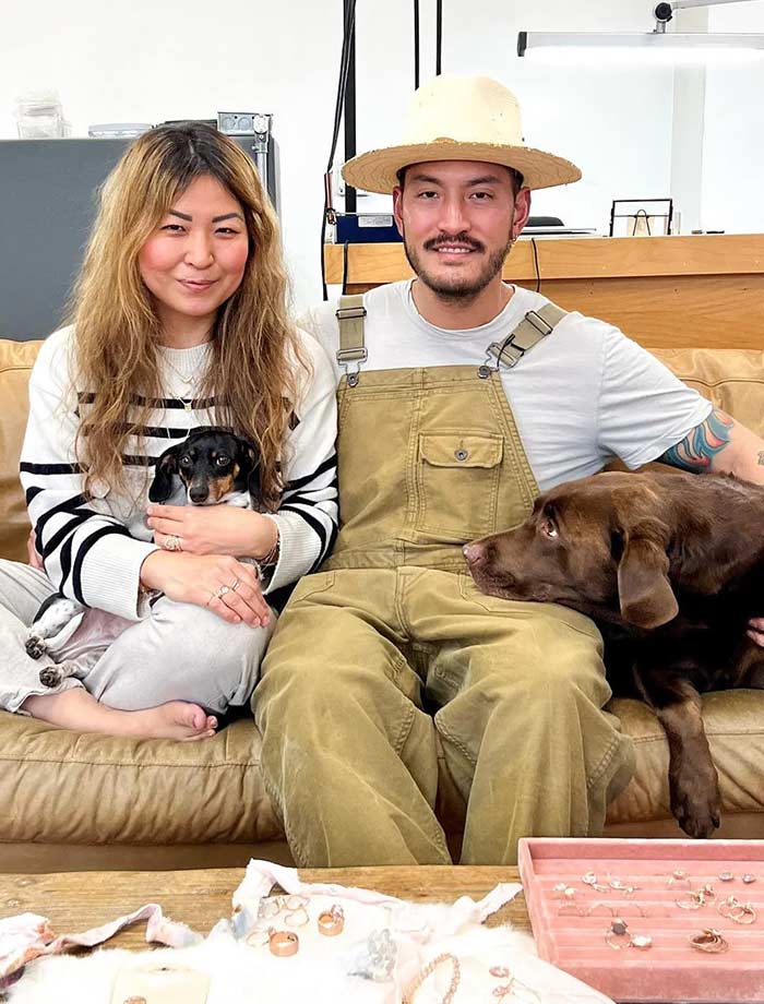 Christopher and Mai with Their Dogs
